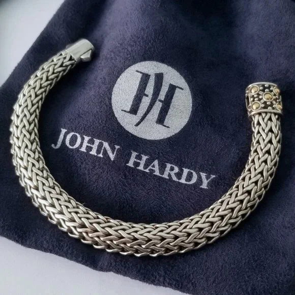 SOLD -JOHN HARDY - 11mm Jaisalmer 18K Gold & Sterling Silver Bracelet *Stunning! - Picture 2 of 6